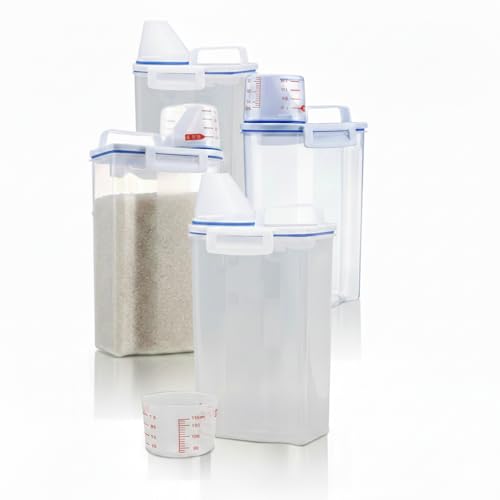 Kit 4 Unids Potes Herméticos 2 Litros Organizador Para Cozinha e Lavanderia