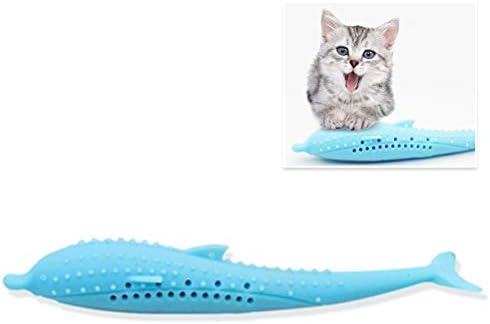 Gutyan Pet Catfish Shape Toothbrush Toy With Catnip Pet Soft Silicone Stick Teeth Cleaning Toy