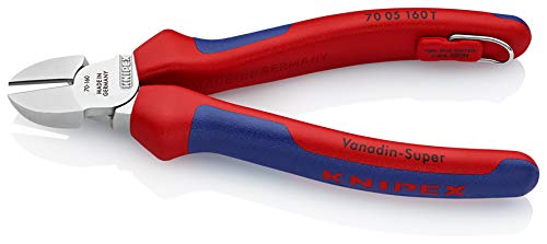 Knipex Seitenschneider verchromt, mit Mehrkomponenten-Hüllen, mit Befestigungsöse zum Anbringen einer Absturzsicherung 160 mm 70 05 160 T – Bild 3
