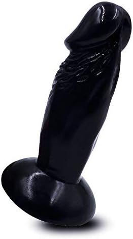 Yun11 Small 4.33 Inch Extra Huge Extra Realistic Ǎdult Women Simulation Pêní? Plǚg Massage Soft Manual Loneliness Relieve Di'dlos Toy with Suction Cup (Color : Black)