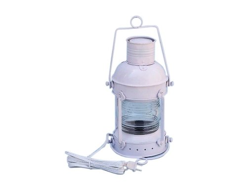 Iron Anchor Electric Lantern 15" - White - Electric ...