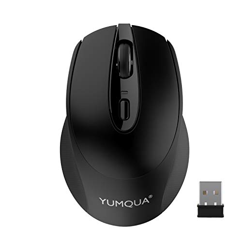YUMQUA SB222-W Computer Mouse Wireless, 2.4G Optical Silent Mouse with Nano USB Receiver, 3 Adjustable DPI(Up to 1600), Cordless Mouse for Laptop PC, Fits Left & Right Handed Users