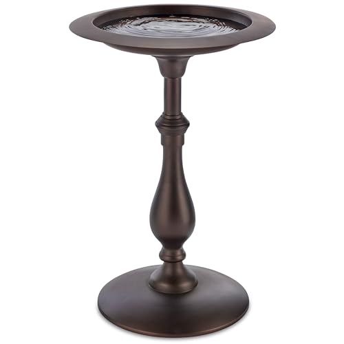 Bronze Pedestal Bird Bath, Free Standing Ground Birdbath, for Outside Backyard,…