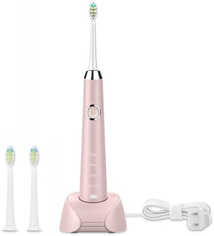 Sililoli Electric Toothbrush Clean Your Teeth like a Dentist Multiple Optional Modes Waterproof for Bath and Shower 2 Replacement Heads (Pink) …