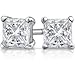 PARIKHS Princess cut Diamond stud 14k White Gold (0.08ctw, Clarity-I3)