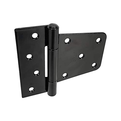 3.5 inch Black Door Shed Hinges Square Barn Hinges Heavy Duty Gate Hinges Wrought Hardware Iron Rustproof for Wood Fences (Not Included Screws) - Image 5