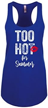 LA Imprints Women's Too Hot for Summer Ladies' Blue Racerback Tank Top, Royal Blue, Medium