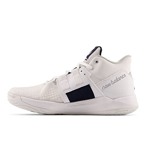 NEW BALANCE UNISEX FUELCELL COCO V1 HARD COURT TENNIS SHOE, WHITE/ECLIPSE/ARCTIC FOX, 4 US MEN