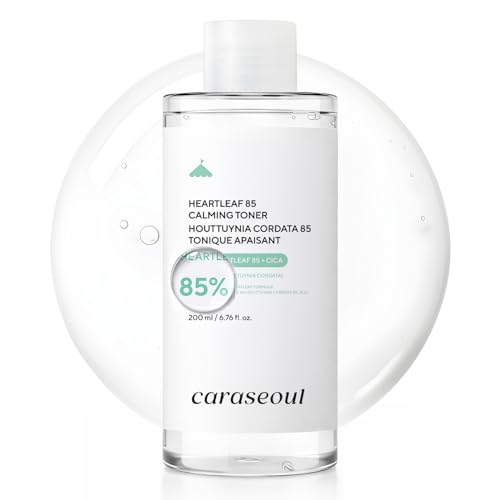 caraseoul Heartleaf 85 Face Toner - Soothing and Moisturizing, 85% Houttuynia Cordata from Jeju, Centella Asiatica, pH Balanced, Sensitive and Impure Skin, Watery Texture, Korean Skincare, Vegan, 200
