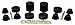 Prothane 7-104-BL Black Bushing Kit (Body Mount 12)
