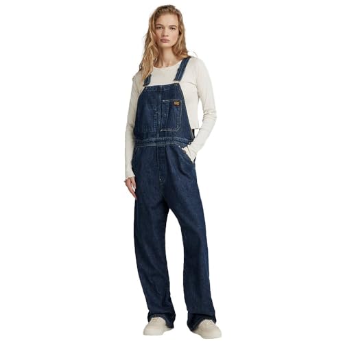 G-STAR RAW Workwear Bib Overall Wmn Polo a Maniche Lunghe, Worn in Blue Pool, M Donna