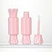 VinBee 12 Pcs Lip Gloss Tubes DIY Empty Candy Shape Lipstick Containers with Brush Reusable Sample Bottles (Pink)
