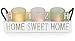 Dawhud Direct Votive Candle Holder, Vintage Decor Flameless Natural Candlescape Set, 3 LED Tea Light Candles, Rocks and Tray (Home Sweet Home) Bath Decor Decorative Candles Zen Room Decor Gift