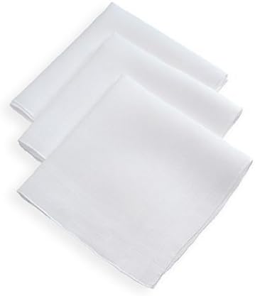 Sleep Well Bedding Genuine White Solid Handkerchiefs - 100% Soft And Thin Hankies That Come In 12 X 12 Inch Size