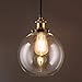 Linea di Liara Primo Large Black and Gold Glass Globe Pendant Light Fixture Farmhouse Pendant Lighting for Kitchen Island Mid Century Modern Ceiling Light Clear Glass Shade, Bulb Included, UL Listed