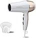 VASLON 1875W Lightweight Low Noise Negative Ions Hair Blow Dryer with Concentrator Nozzle 2 Speed and 3 Heat Settings Cool shot button DC Motor White