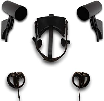 3d Lasers Lab Oculus Rift CV1 Headset, Controller, and Sensor (Center Groove) Wall Mount Kit- Damage-Free | Easy Install | 3M Command Strip | (Black-Bundle, 6)