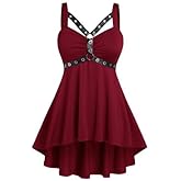 ROSE GAL Womens Plus Size Curve High Low Tank Tops Gothic Sleeveless Strap Tank Top