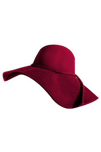 burgundy wool floppy hat