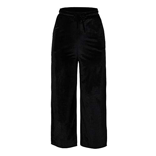 Sunmoot Wide Leg Pant for Women Plus Size Causal Loose Gold Velvet Drawstring Trousers
