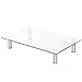 Ilyapa Height Adjustable Glass Monitor Stand Riser - 16 x 9.5 Inch Desktop Stand for Computer Monitors, Laptop & More