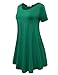 BELAROI Womens Summer Casual T Shirt Dresses Short Sleeve Swing Tunic Dress(3X, Deep Green)