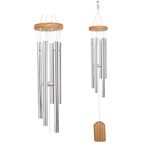 Wind Chimes, 25.6 inch Wind Chime Outdoor Metal Tubes Wind Chimes 6 Aluminum Alloy Tubes for Garden Backyard Living Home Decoration