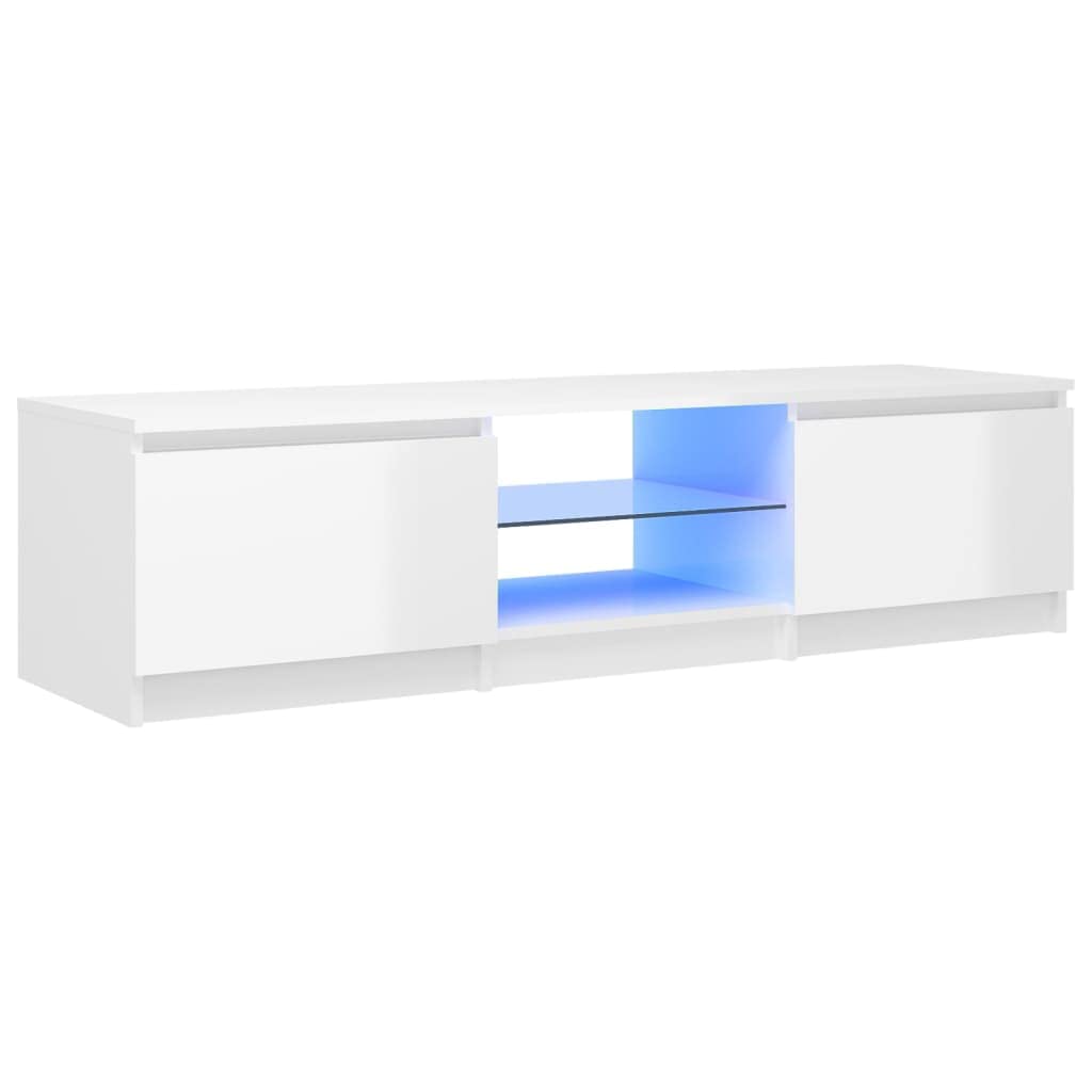 vidaXL-Mueble-para-TV-con-Luces-LED-Soporte-Mobiliario-Aparador-Estante-Salon-Sala-de-Estar-Dormitorio-Decoracion-Blanco
