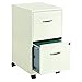 Space Solutions - 2 Drawer Fully Assembled Vertical Steel File Cabinet, Home & Small Office Use, Fits Under Most Desks, Letter-Size, Lock, Mobile, Pearl White