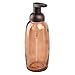 mDesign Refillable Glass Foaming Hand Soap Dispenser - Foam Soap Pump Bottle Container for Bathroom Counter Top - Decorative Foam Soap Dispenser - Malloy Collection - 2 Pack - Sand Brown/Bronze