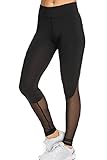 Dearlovers Women Slim Fit Workout Leggings With Mesh Solid Color Print Pants