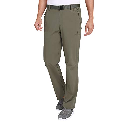 CAMEL CROWN Men’s Hiking Pants Quick Drying Stretchy Ultralight Athletic Pants Travel Cargo Pants Elastic Waist Khaki
