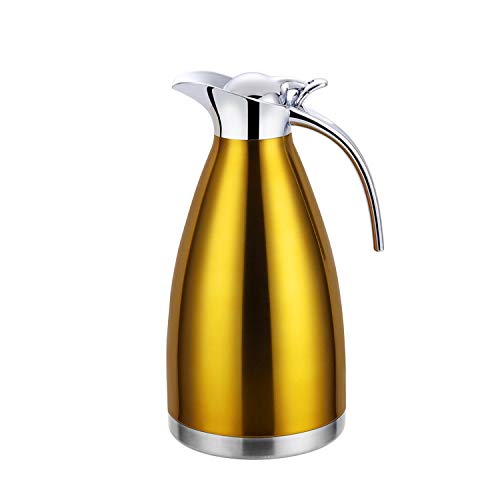 50 Oz 304 Stainless Steel Coffee Thermal Carafe, Vacuum Insulated Coffee Pot 24+ Hrs Warm/Cold Reten