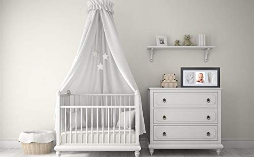 nuaele Baby Hand and Footprint Kit, Baby Girl Gifts, Baby Boy Gifts, Wall Mount & Desktop Mount Decor Shower Picture Frames Gift for Newborns - Roller, Mounting Hardware and Instructions - Black