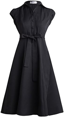 EEAMDRKWomen's Elegant Audrey Hepburn 1950s Vintage Waist Lace-up Dress,Vintage Dress