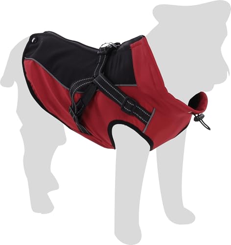 Flamingo - Winterjas voor honden, Dexter, rood – maat A: 55 cm, B: 47 cm, C: 70 cm – waterdicht en warm – ideaal voor labrador, golden retriever, Duitse herder en boxer