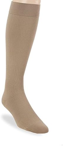 Jobst For Men 15-20 Knee High Closed Toe Ribbed Compression Socks Khaki Large