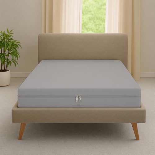 Cot Zipper Fitted Sheet - Super Soft Breathable 400 Thread Count - 100% Egyptian Cotton - Bottom Sheet - 8 Inches Deep Pocket - 1 Fitted Sheet Only - Easy Care (28 x 75 Inch, Silver) at Amazon