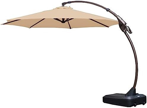 coolaroo 10 ft offset patio umbrella mocha Amazon.com: Coolaroo 339968, Freestanding Patio, 90% UV Block, Round 10'  with Two Position Tilt, Mocha Cantilever, Adjustable, Shade Umbrella : Patio,  Lawn & Garden