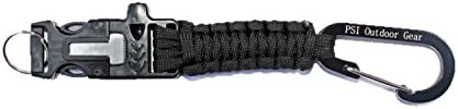 Paracord Fire Starter Keychain with Carabiner and Survival Whistle PSI Outdoor Gear