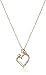 Amazon Collection 10k Yellow Gold and Diamond Accent Mom and Child Heart Pendant Necklace