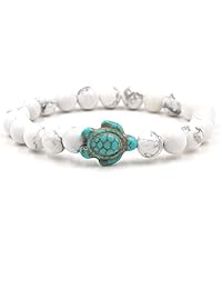 Joyid - Pulsera elástica con cuentas de tortugas marinas de 0.315 in, color turquesa