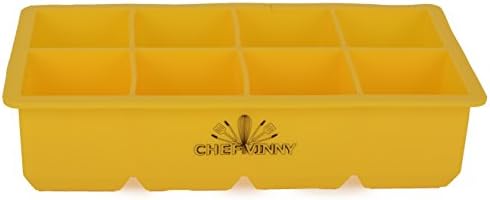 Chef Vinny Classic King Size Ice Cube Tray (8 Cube, Yellow)