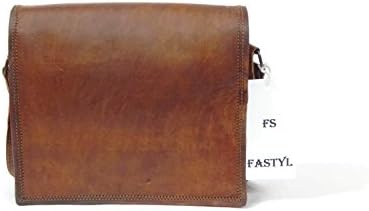 Fastyl Mathew 9” Genuine Leather Cross Body Shoulder Sling Satchel Bag Handbags For Ipad Tab Tablet Vintage Handmade Men Women Brown