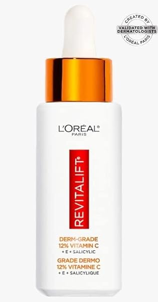 L’OREAL PARIS REVITALIFT DERM INTENSIVES DERM GRADE 12% VITAMIN C + E + SALICYLIC SERUM, 1.0 FL. OZ., 0.32 POUNDS