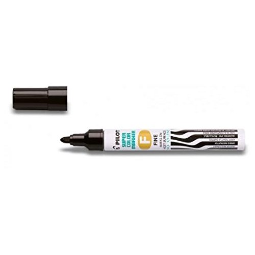 Pilot Supercolour Fine Permanent Marker Bullet 4 mm Tip - Black, Box of 12