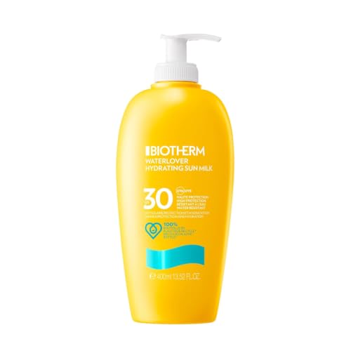 , Leche Solar Hidratante SPF 30, Protección Hidratante Contra Rayos UVA y UVB, Resistente al Agua, Para Todo Tipo de Pieles, Waterlover, 400 ml