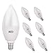 AED Lighting LED Candelabra Bulb 50-Watt Light Bulbs Equivalent LED 6 Watt E12 Candelabra Base Daylight White 4000K, Pack of 6