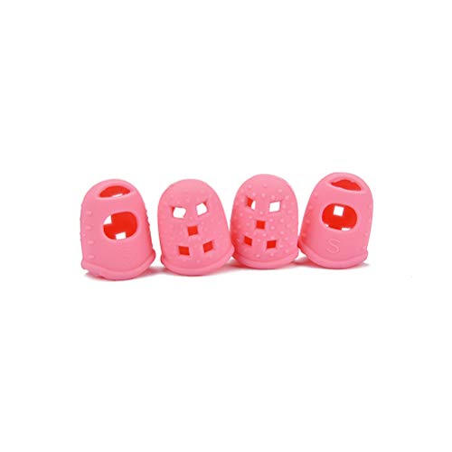 image for LIOOBO 4pcs Guitar Fingertip Protectors Silicone Finger Guards Finger 