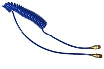 Coilhose Pneumatics PR532-10B-B Flexcoil Polyurethane Coiled Air Hose, .156-Inch ID, 10-Foot Length with (2) 1/4-Inch MPT Swivel Fittings, Dark Blue